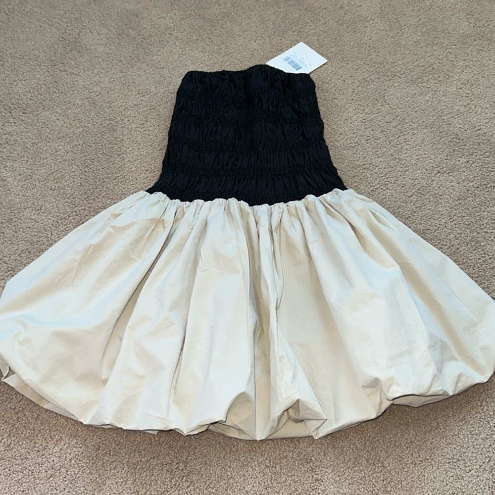 DISSH Black and Cream Strapless Mini Dress - Picture 2 of 14